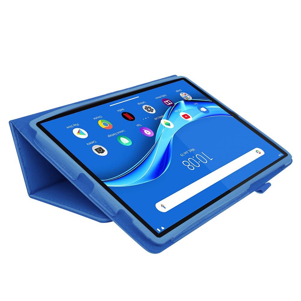 Pour Lenovo Tab M10 Plus TB-X606F PU Cuir pu Shockproof Flip Tablet Cover Avec Support de Crayon Élastique - Bébé Bleu