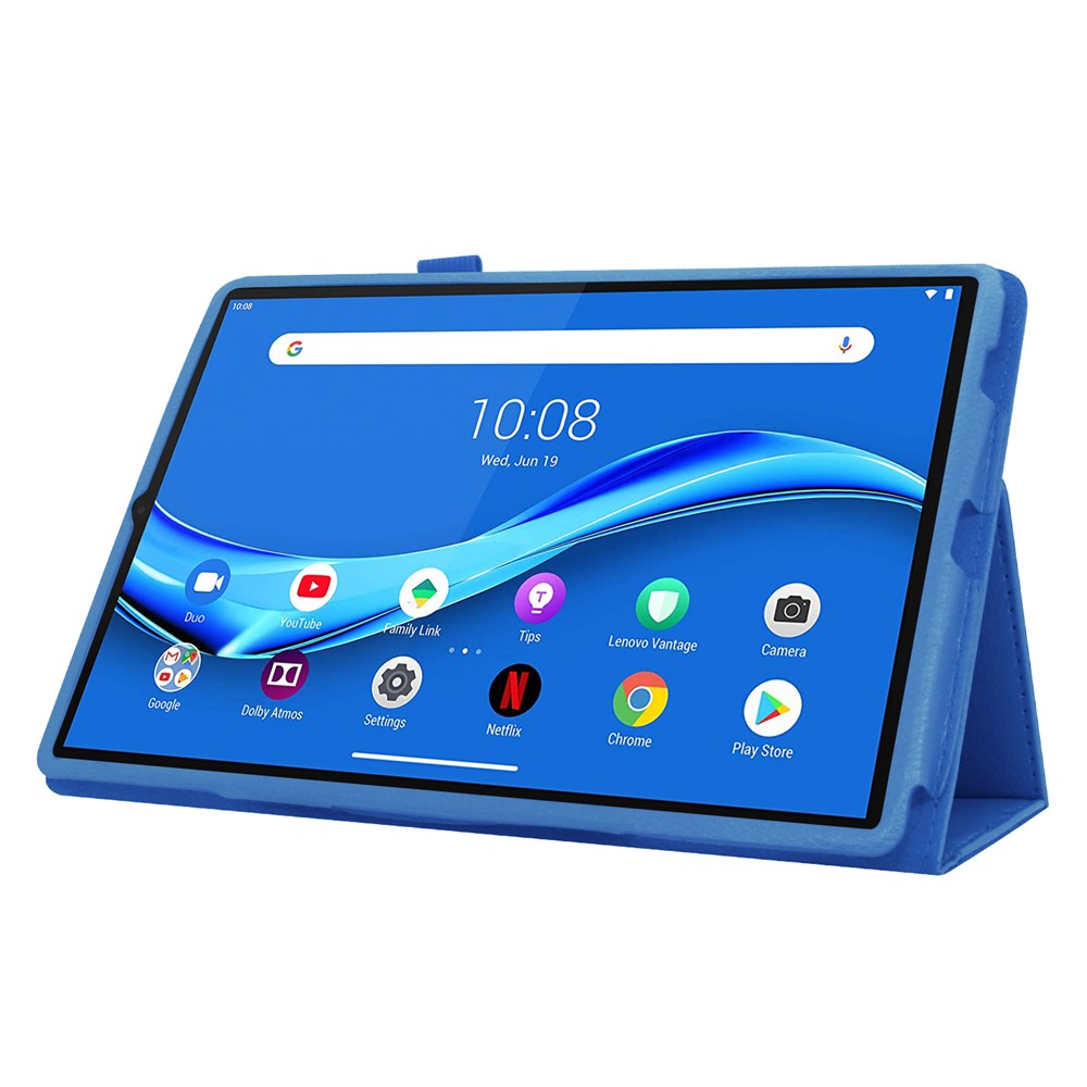 Litchi Texture Leather Stand Protection Cover for Lenovo Tab M10 Plus TB-X606F - Baby Blue-3