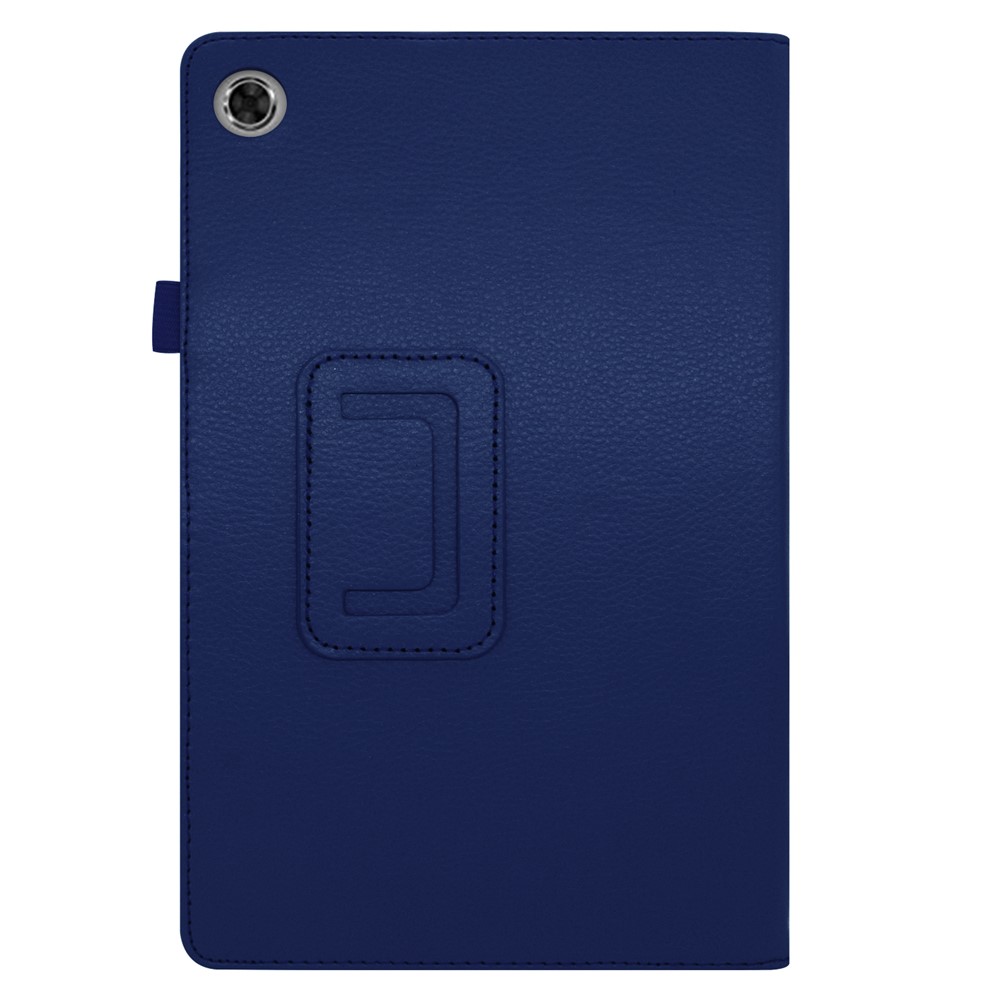 Litchi Texture Leather Stand Protection Cover for Lenovo Tab M10 Plus TB-X606F - Dark Blue-6