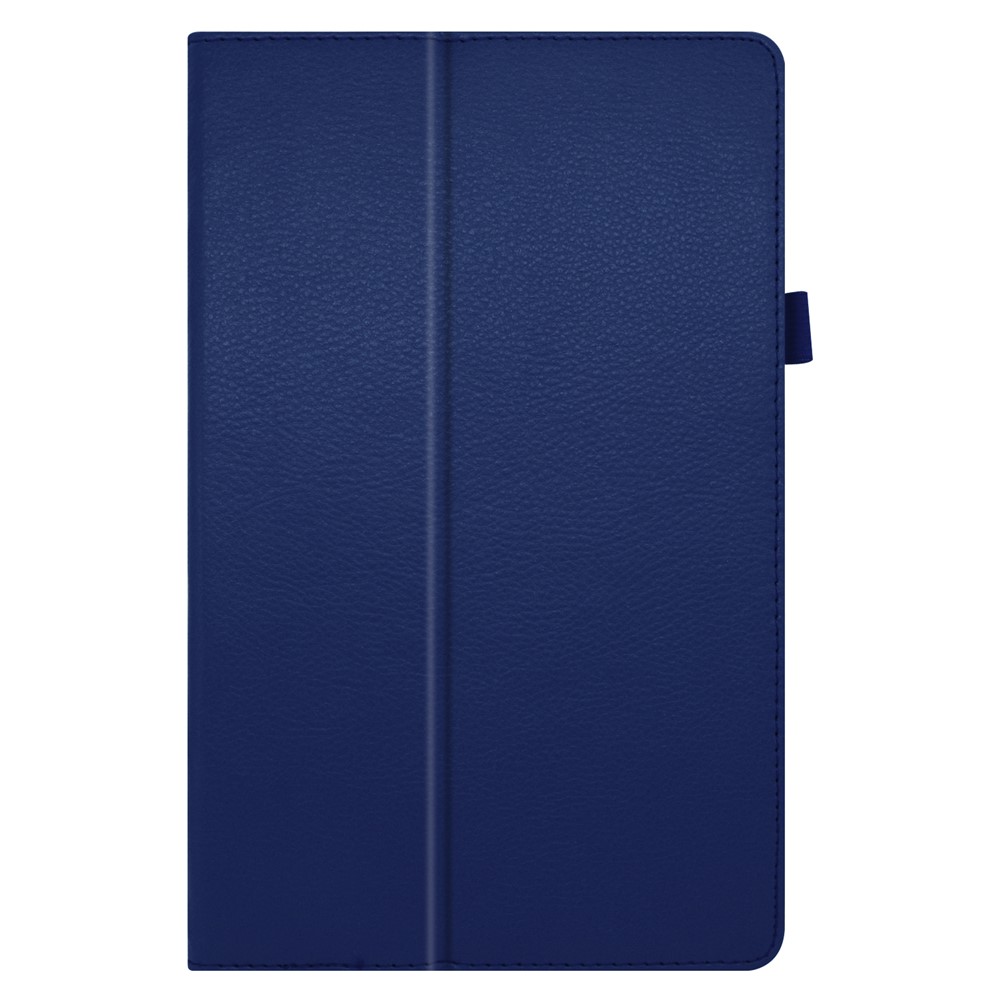 Litchi Texture Leather Stand Protection Cover for Lenovo Tab M10 Plus TB-X606F - Dark Blue-7