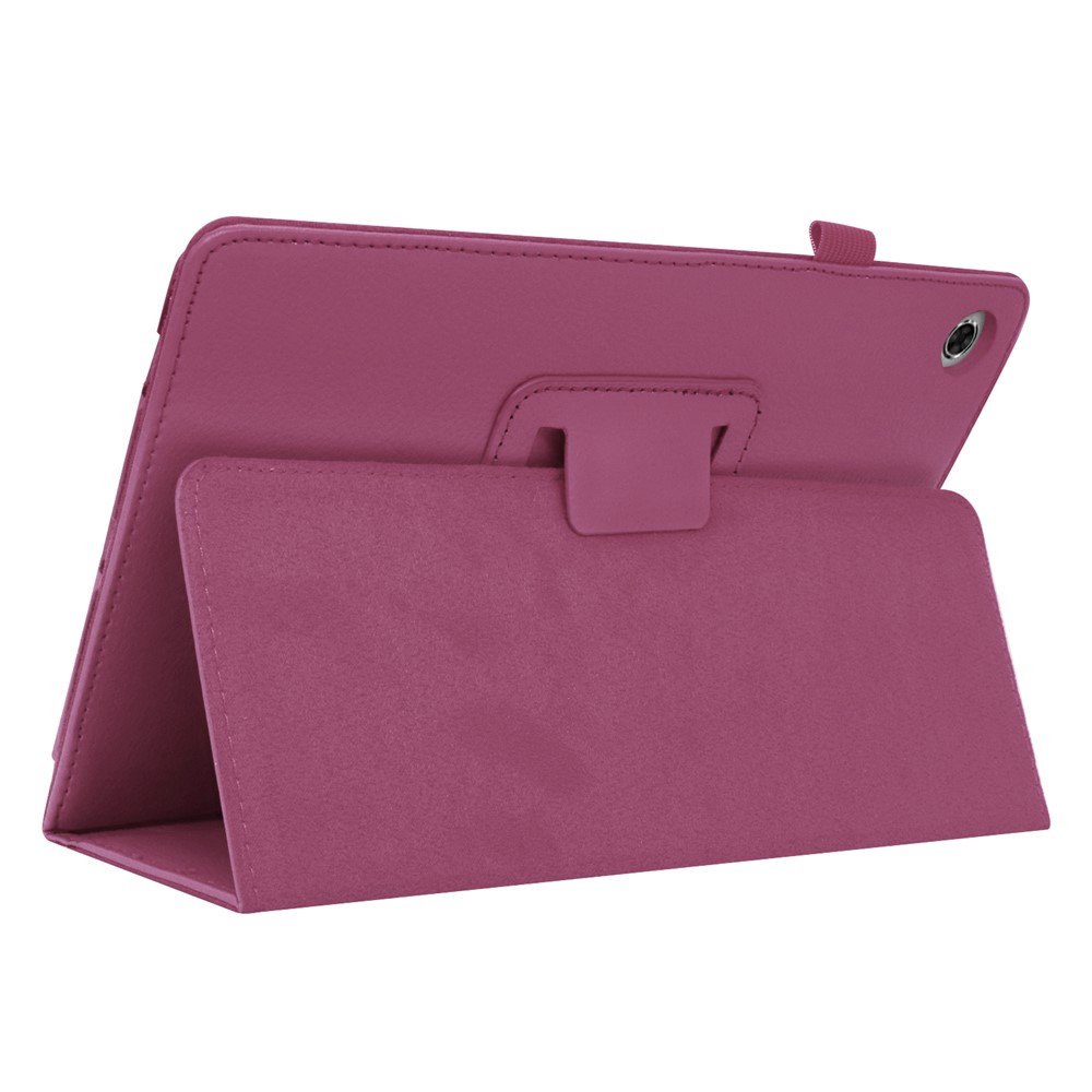 Litchi Texture Leather Stand Protection Cover for Lenovo Tab M10 Plus TB-X606F - Purple-4
