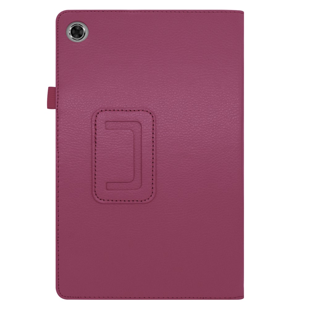 Litchi Texture Leather Stand Protection Cover for Lenovo Tab M10 Plus TB-X606F - Purple-6