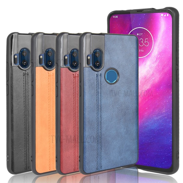 PU Leather Coated PC + TPU Phone Cover for Motorola One Hyper - Black-8