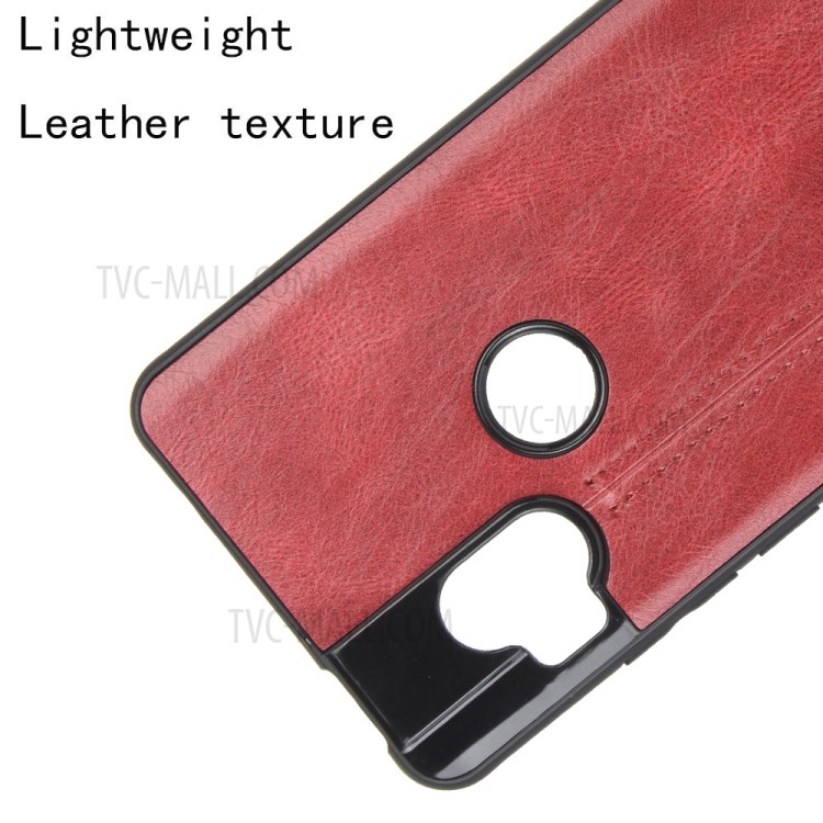 PU Leather Coated PC + TPU Phone Cover for Motorola One Hyper - Red-2