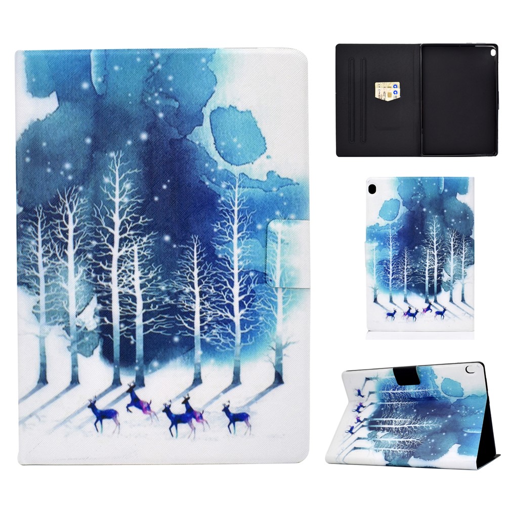 Pattern Printing Leather Stand Tablet Cover for Lenovo Tab M10 TB-X605F - Forest and Elk-1