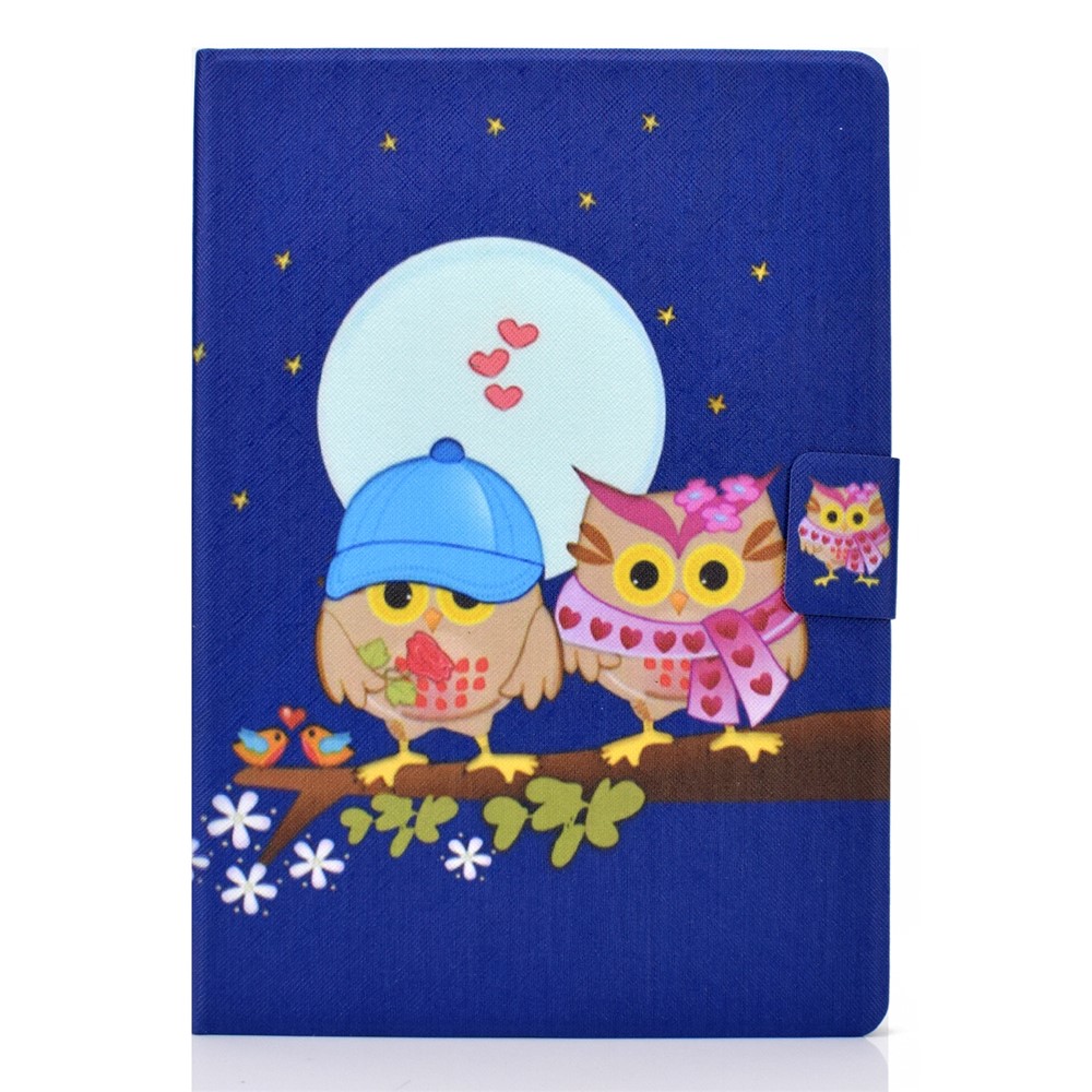 Pattern Printing Leather Stand Tablet Cover for Lenovo Tab M10 TB-X605F - Couple Owls-4