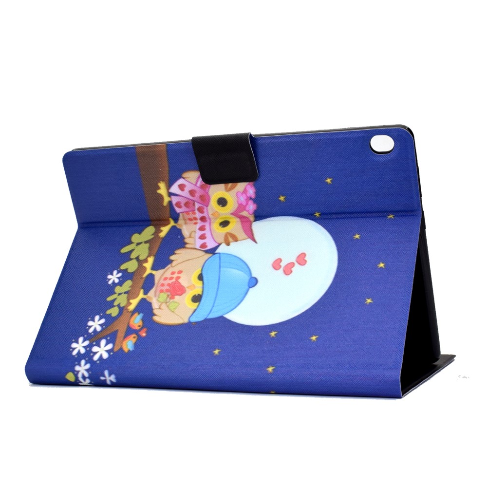 Pattern Printing Leather Stand Tablet Cover for Lenovo Tab M10 TB-X605F - Couple Owls-6