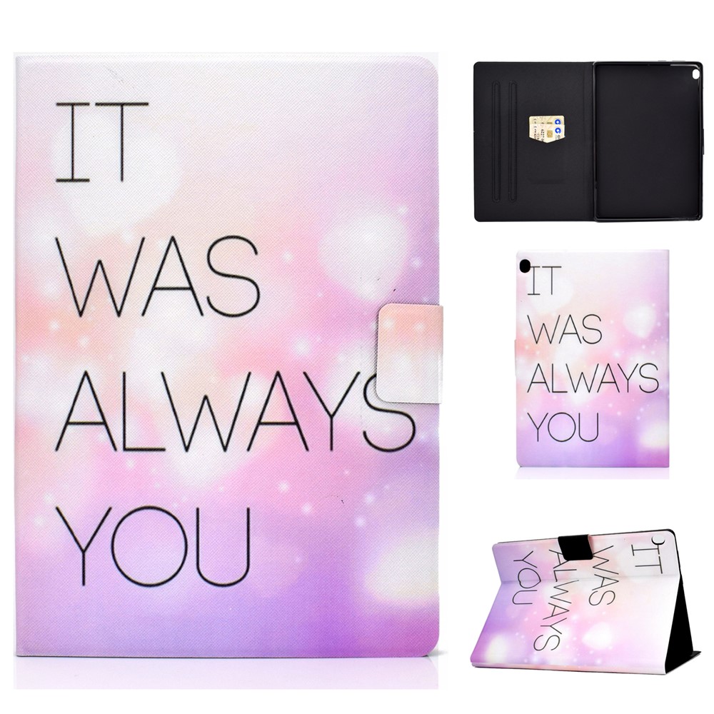 Pattern Printing Leather Stand Tablet Cover for Lenovo Tab M10 TB-X605F - It was always you-1