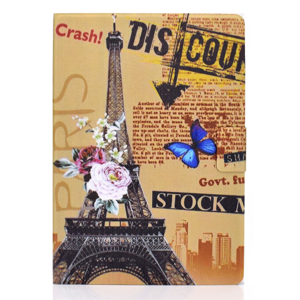 Pattern Printing Leather Stand Tablet Cover for Lenovo Tab M10 TB-X605F - Eiffel Tower-4