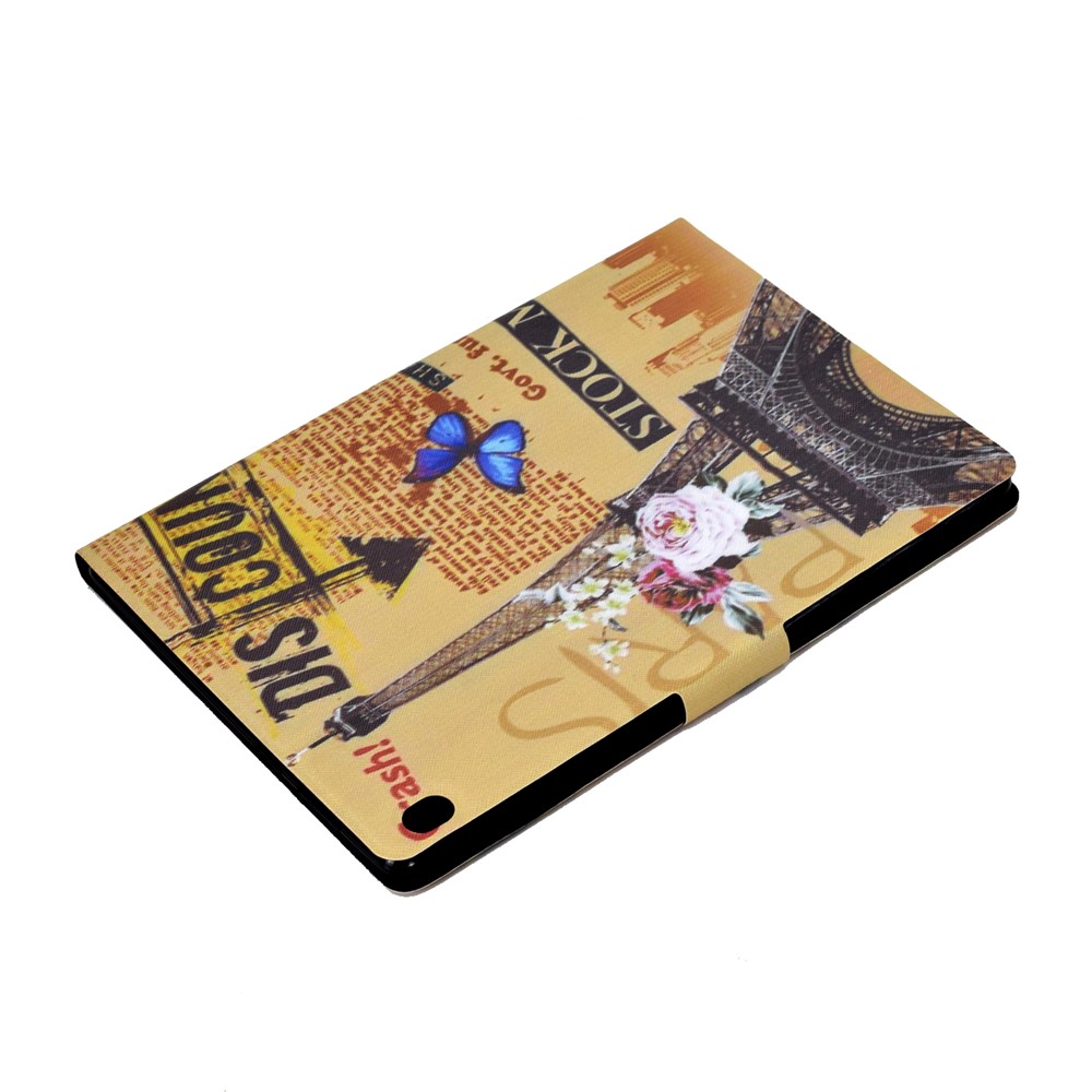 Pattern Printing Leather Stand Tablet Cover for Lenovo Tab M10 TB-X605F - Eiffel Tower-8