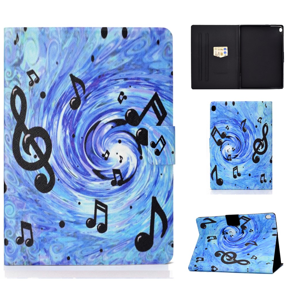 Pattern Printing Leather Stand Tablet Cover for Lenovo Tab M10 TB-X605F - Music Symbol-1
