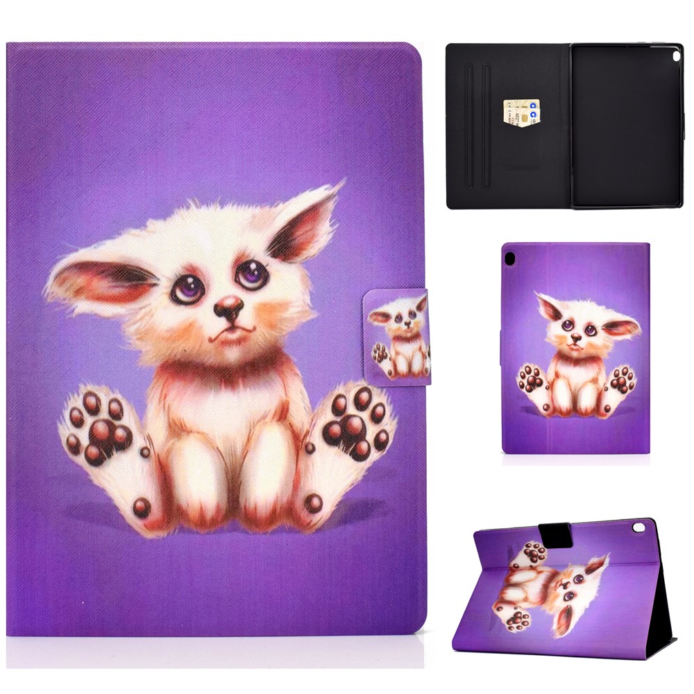 Pattern Printing Leather Stand Tablet Cover for Lenovo Tab M10 TB-X605F - Abyssinian Cat-1