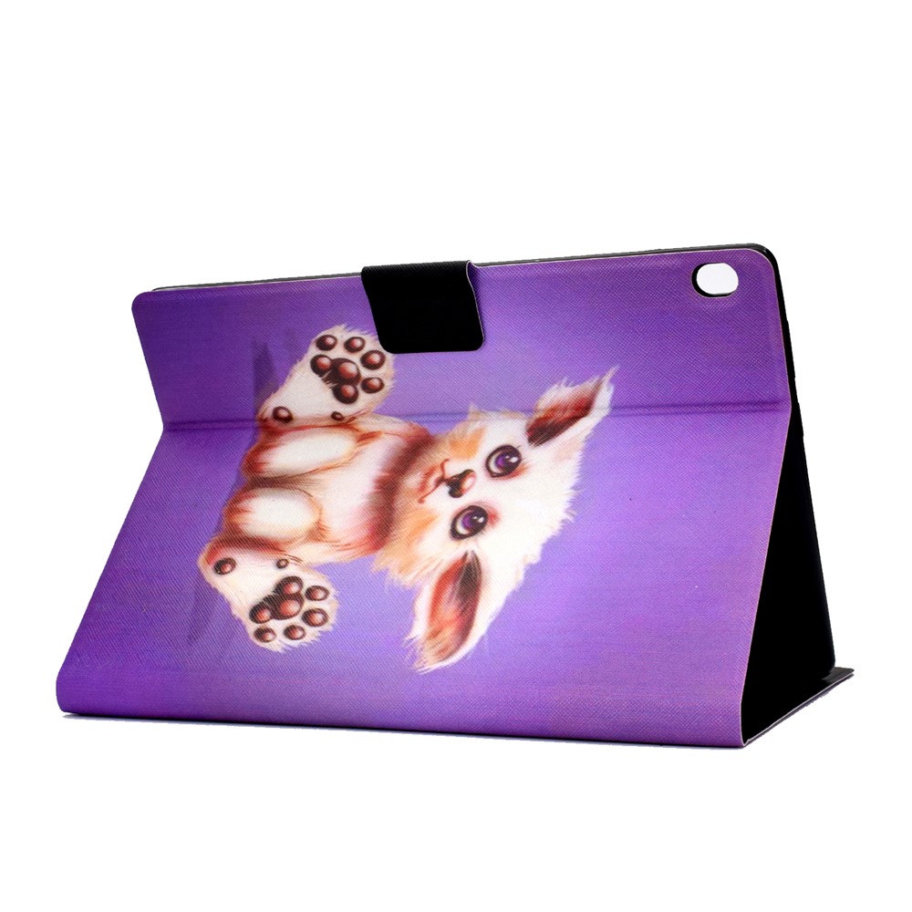 Pattern Printing Leather Stand Tablet Cover for Lenovo Tab M10 TB-X605F - Abyssinian Cat-4