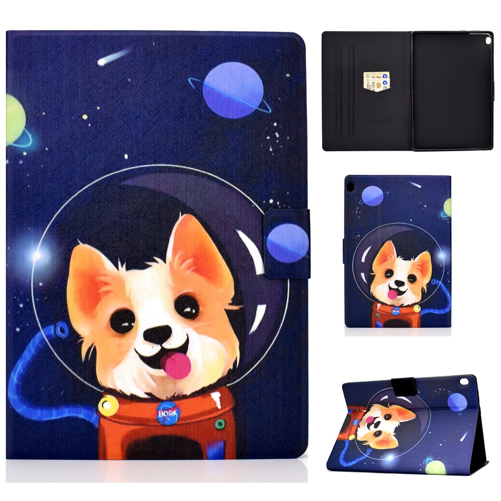 Pattern Printing Leather Stand Tablet Cover for Lenovo Tab M10 TB-X605F - Aerospace Dog-1