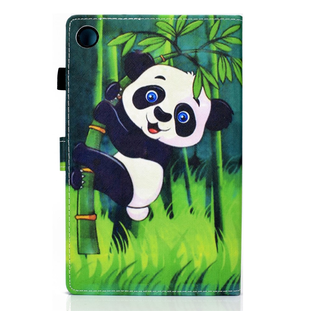 Pattern Printing Stand Card Holder Leather Tablet Case for Lenovo Tab M10 Plus TB-X606F - Panda and Bamboo-3