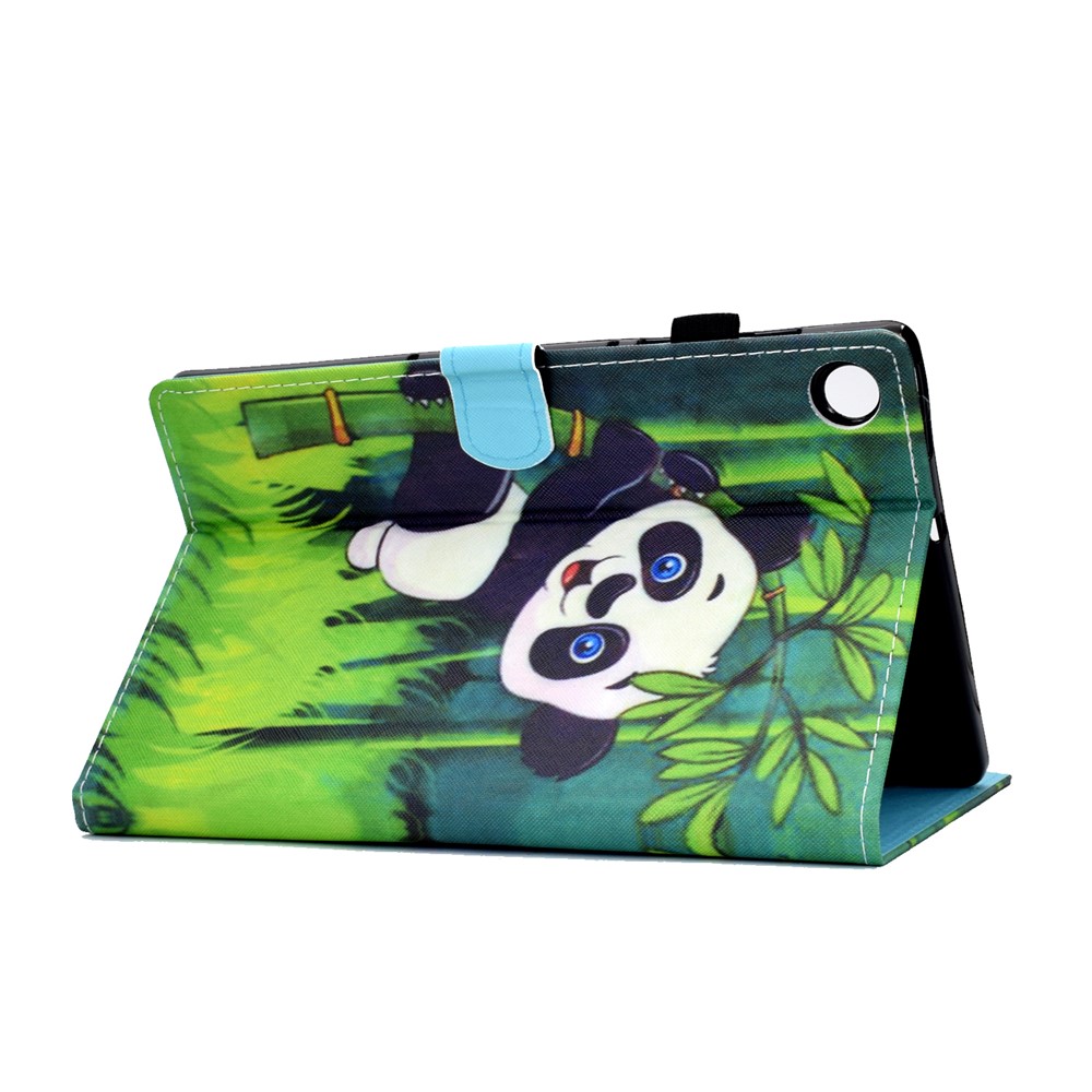 Pattern Printing Stand Card Holder Leather Tablet Case for Lenovo Tab M10 Plus TB-X606F - Panda and Bamboo-4