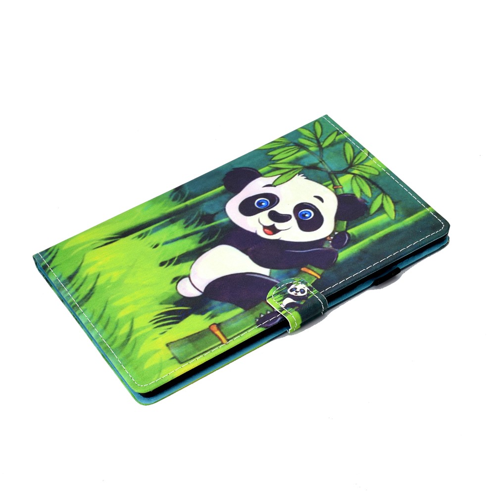 Pattern Printing Stand Card Holder Leather Tablet Case for Lenovo Tab M10 Plus TB-X606F - Panda and Bamboo-5