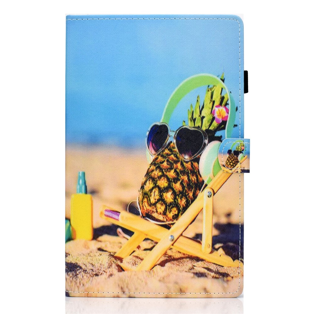Pattern Printing Stand Card Holder Leather Tablet Case for Lenovo Tab M10 Plus TB-X606F - Pineapple-2