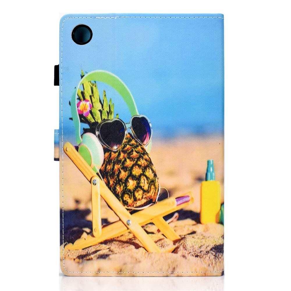 Pattern Printing Stand Card Holder Leather Tablet Case for Lenovo Tab M10 Plus TB-X606F - Pineapple-3