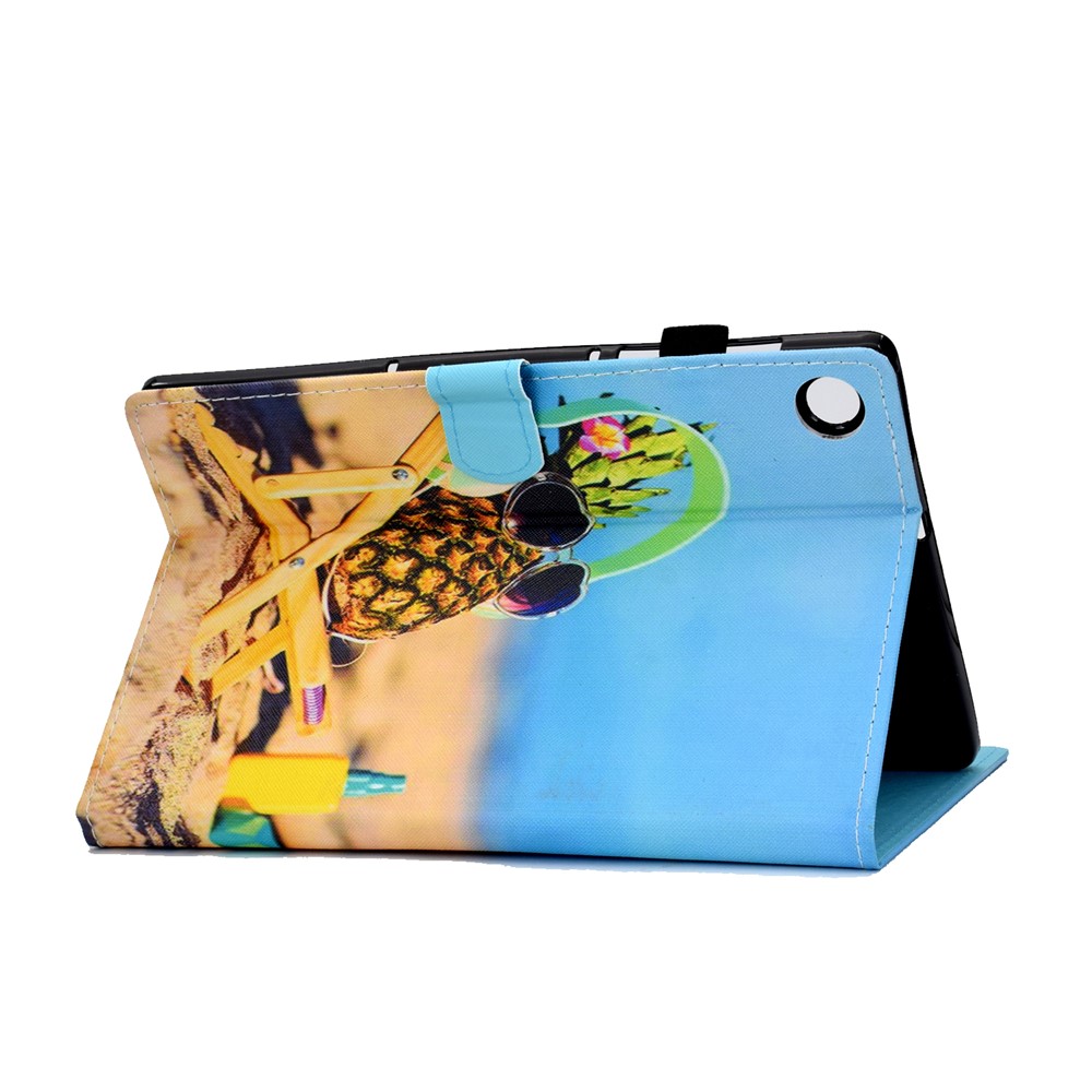 Pattern Printing Stand Card Holder Leather Tablet Case for Lenovo Tab M10 Plus TB-X606F - Pineapple-4