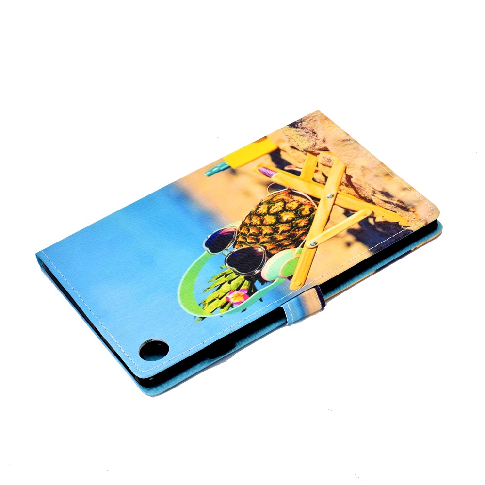 Pattern Printing Stand Card Holder Leather Tablet Case for Lenovo Tab M10 Plus TB-X606F - Pineapple-6