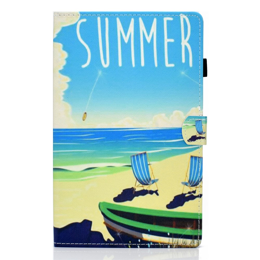 Pattern Printing Stand Card Holder Leather Tablet Case for Lenovo Tab M10 Plus TB-X606F - Seaside-2