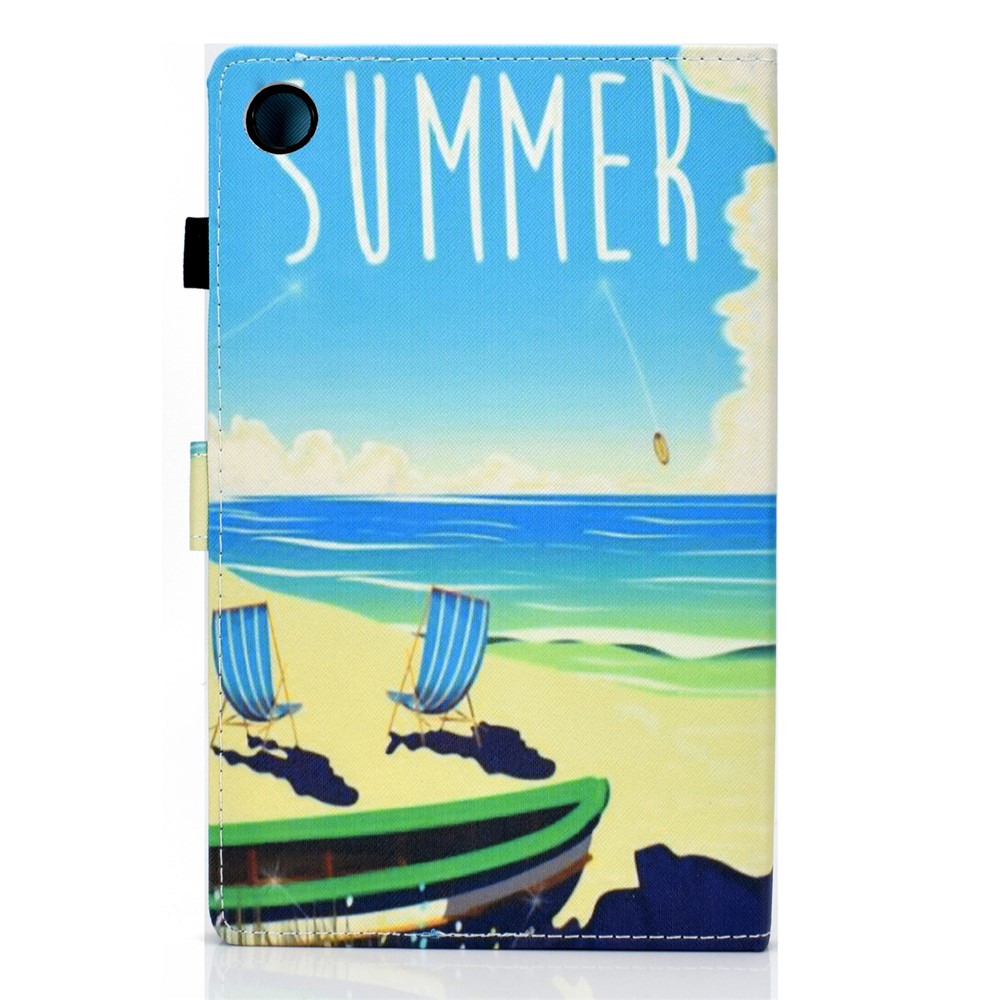 Pattern Printing Stand Card Holder Leather Tablet Case for Lenovo Tab M10 Plus TB-X606F - Seaside-3
