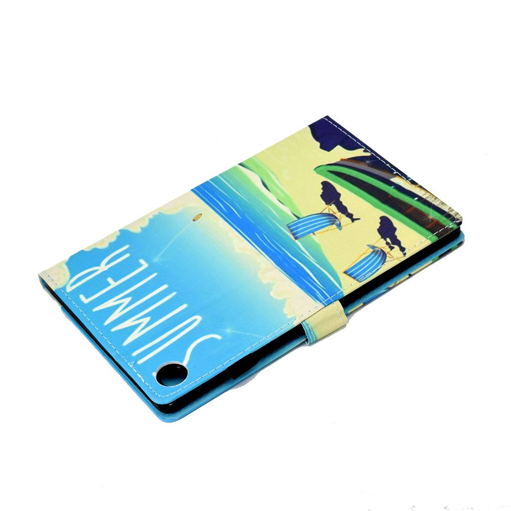 Pattern Printing Stand Card Holder Leather Tablet Case for Lenovo Tab M10 Plus TB-X606F - Seaside-6