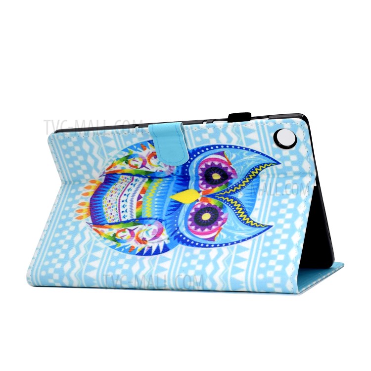 Pattern Printing Stand Card Holder Leather Tablet Case for Lenovo Tab M10 Plus TB-X606F - Owl-4