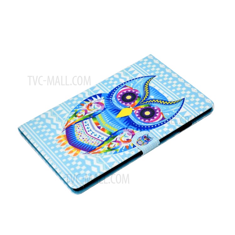 Pattern Printing Stand Card Holder Leather Tablet Case for Lenovo Tab M10 Plus TB-X606F - Owl-5