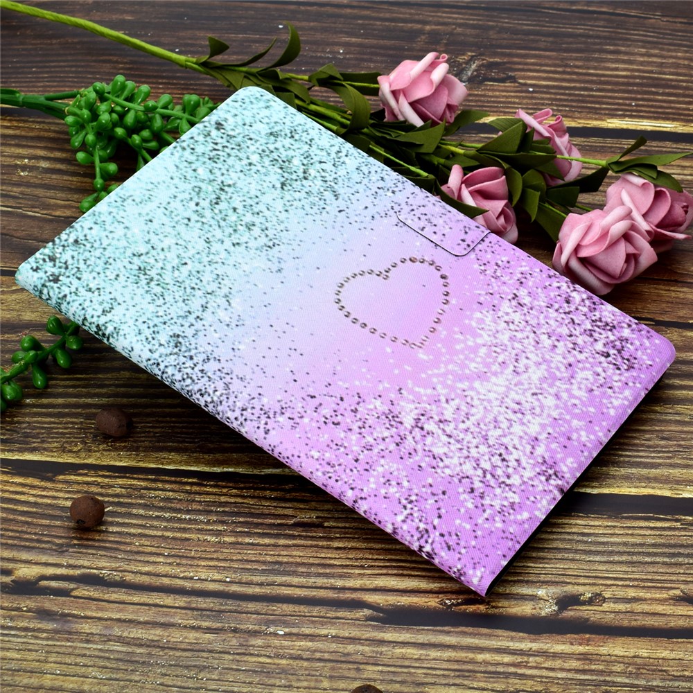 Pattern Printing Leather Stand Tablet Shell for Lenovo Tab M10 Plus TB-X606F - Glittery Element and Heart-11