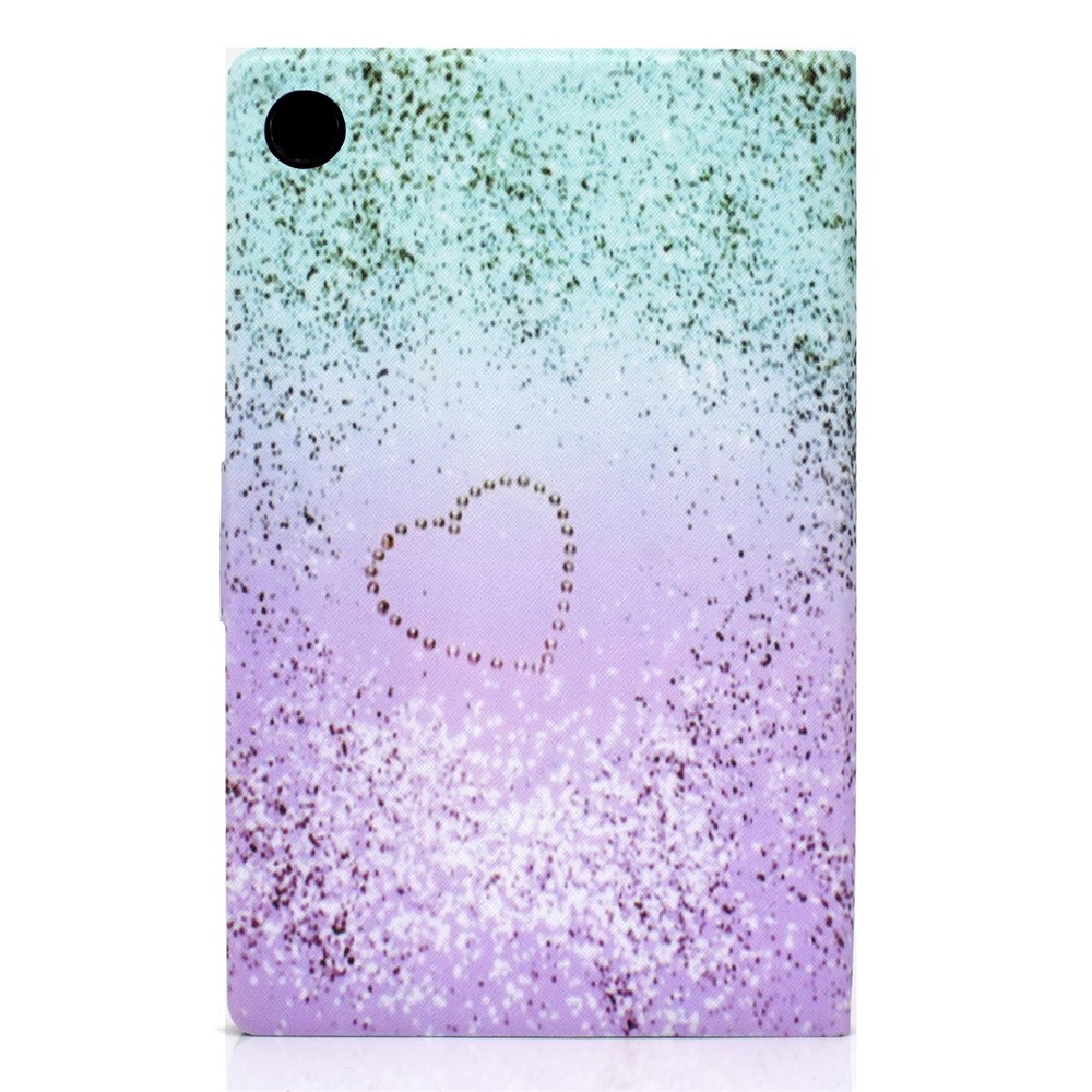 Pattern Printing Leather Stand Tablet Shell for Lenovo Tab M10 Plus TB-X606F - Glittery Element and Heart-3