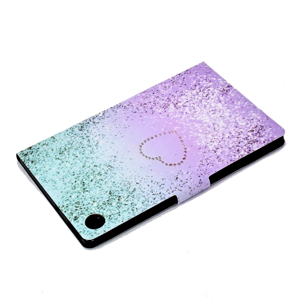 Pattern Printing Leather Stand Tablet Shell for Lenovo Tab M10 Plus TB-X606F - Glittery Element and Heart-6