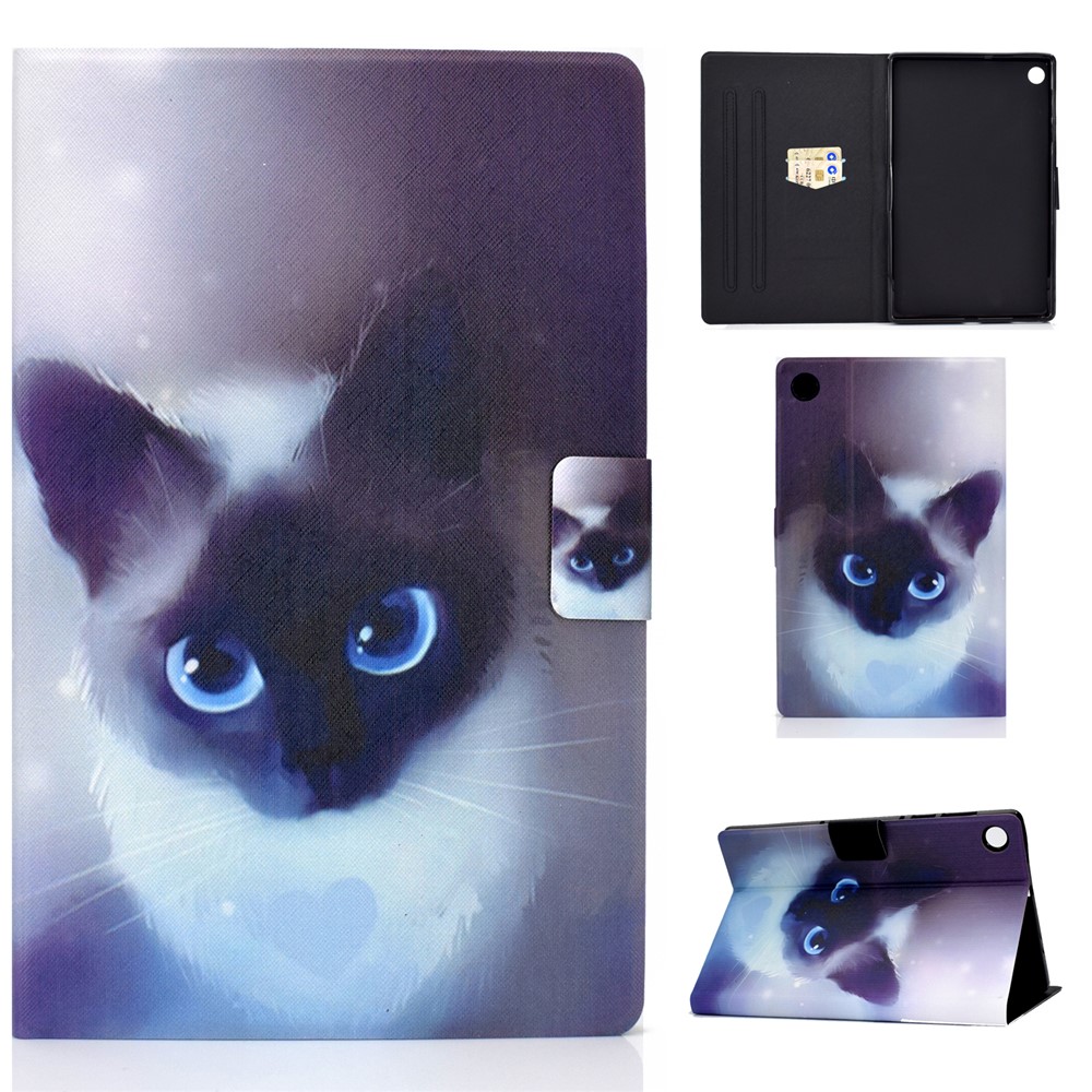 Pattern Printing Leather Stand Tablet Shell for Lenovo Tab M10 Plus TB-X606F - Cat-1