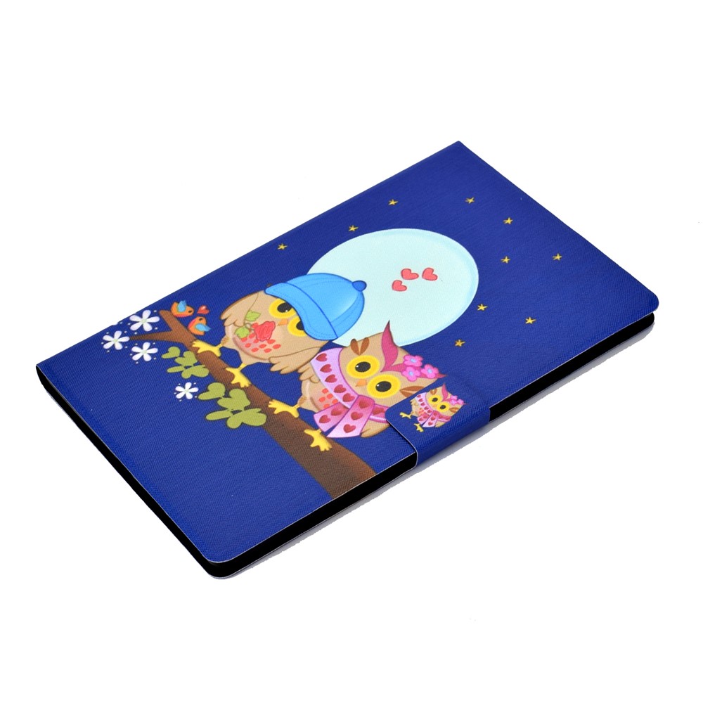 Pattern Printing Leather Stand Tablet Shell for Lenovo Tab M10 Plus TB-X606F - Couple Owls-5