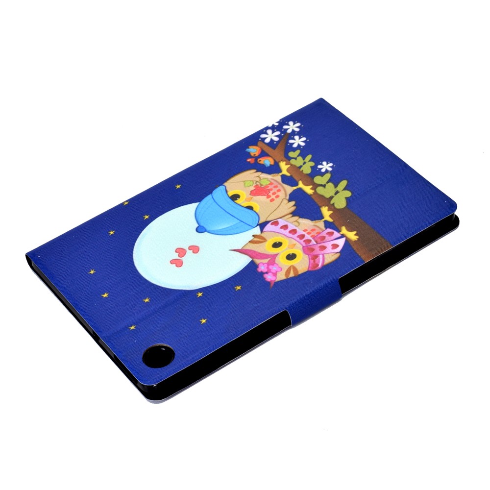 Pattern Printing Leather Stand Tablet Shell for Lenovo Tab M10 Plus TB-X606F - Couple Owls-6