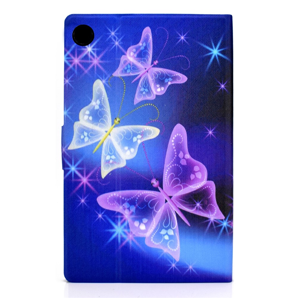 Pattern Printing Leather Stand Tablet Shell for Lenovo Tab M10 Plus TB-X606F - Purple Butterlies-3