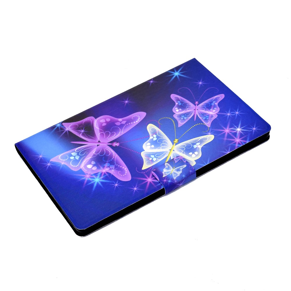 Pattern Printing Leather Stand Tablet Shell for Lenovo Tab M10 Plus TB-X606F - Purple Butterlies-5