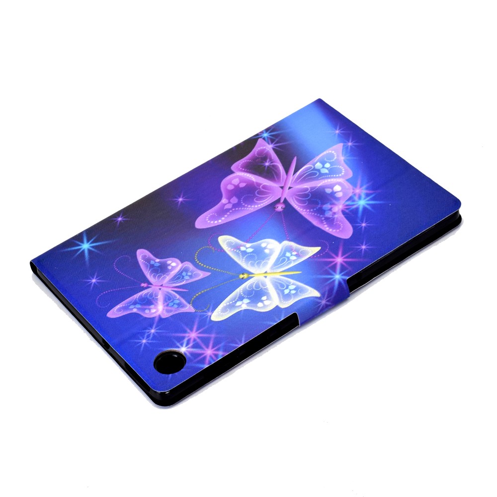 Pattern Printing Leather Stand Tablet Shell for Lenovo Tab M10 Plus TB-X606F - Purple Butterlies-6