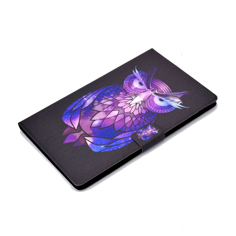 Pattern Printing Leather Stand Tablet Shell for Lenovo Tab M10 Plus TB-X606F - Purple Owl-5