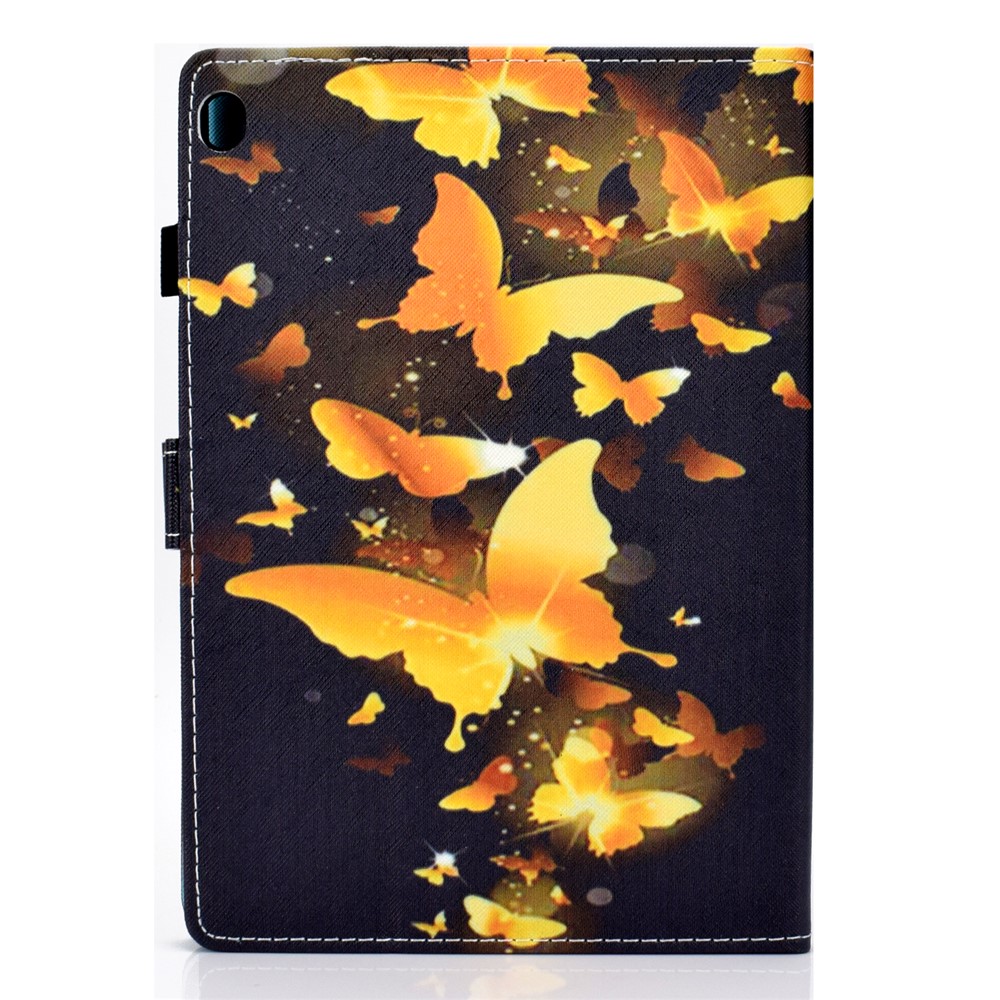 Pattern Printing Leather Card Holder Tablet Case for Lenovo Tab M10 TB-X605F - Gold Butterflies-3