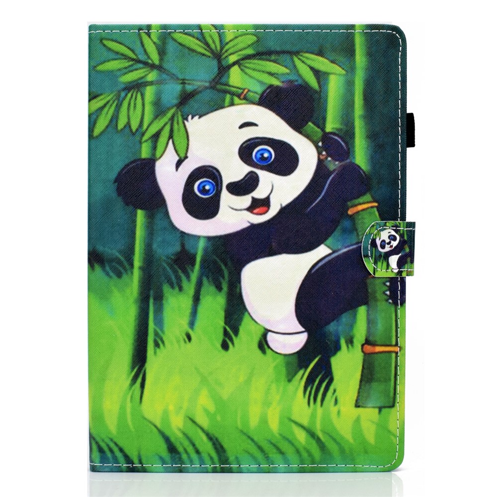 Modèle Impression du Support de Carte en Cuir Case de Tablette Pour Lenovo Tab M10 TB-X605F - Panda D'escalade