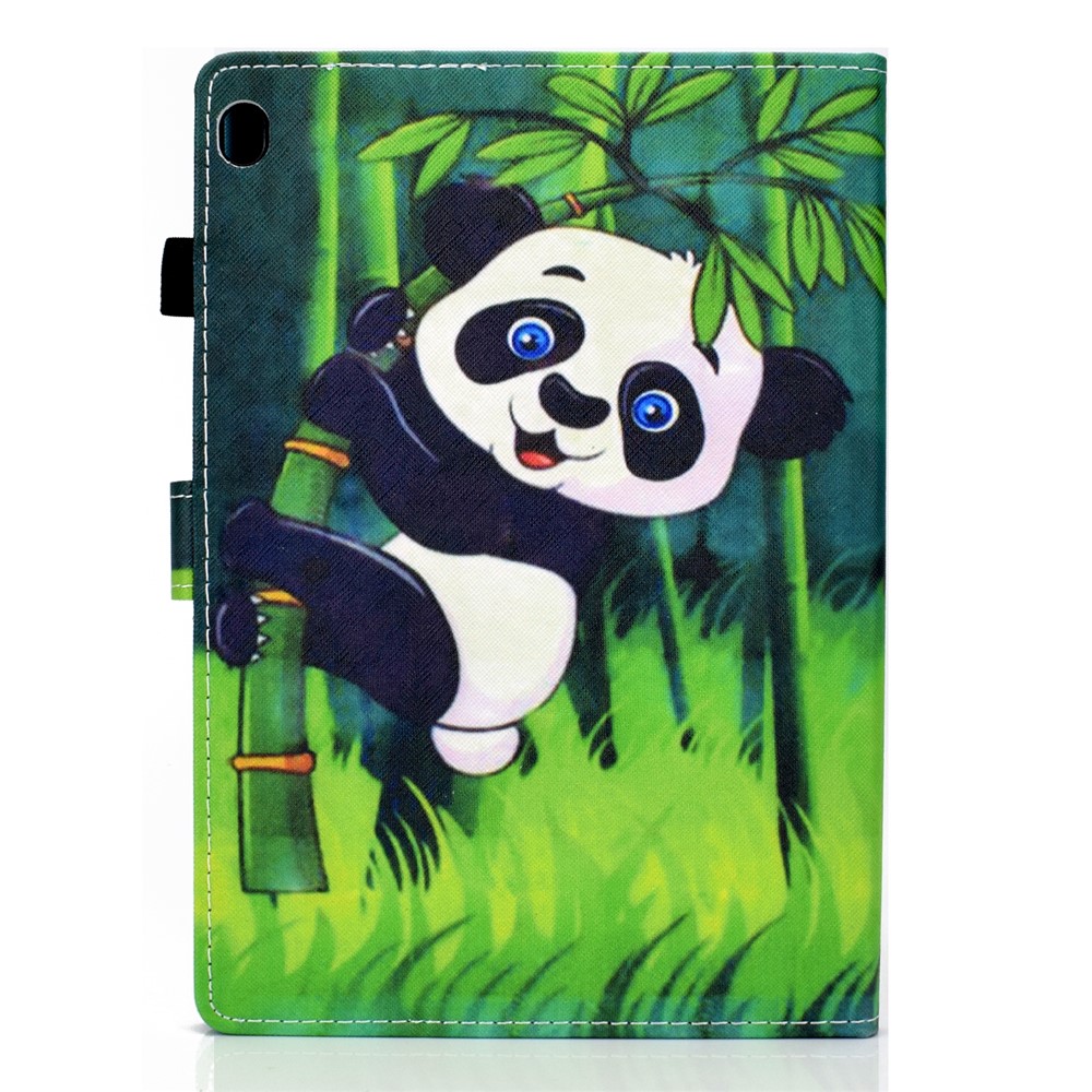 Impresión de Patrones Case de Tableta de Tableta de Tarjeta de Cuero Para Lenovo Tab M10 TB-X605F - Panda de Escalada