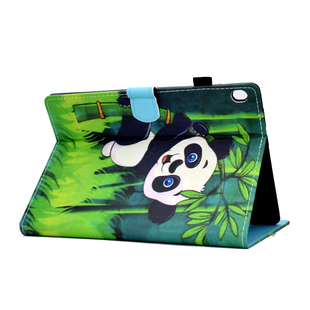 Impresión de Patrones Case de Tableta de Tableta de Tarjeta de Cuero Para Lenovo Tab M10 TB-X605F - Panda de Escalada