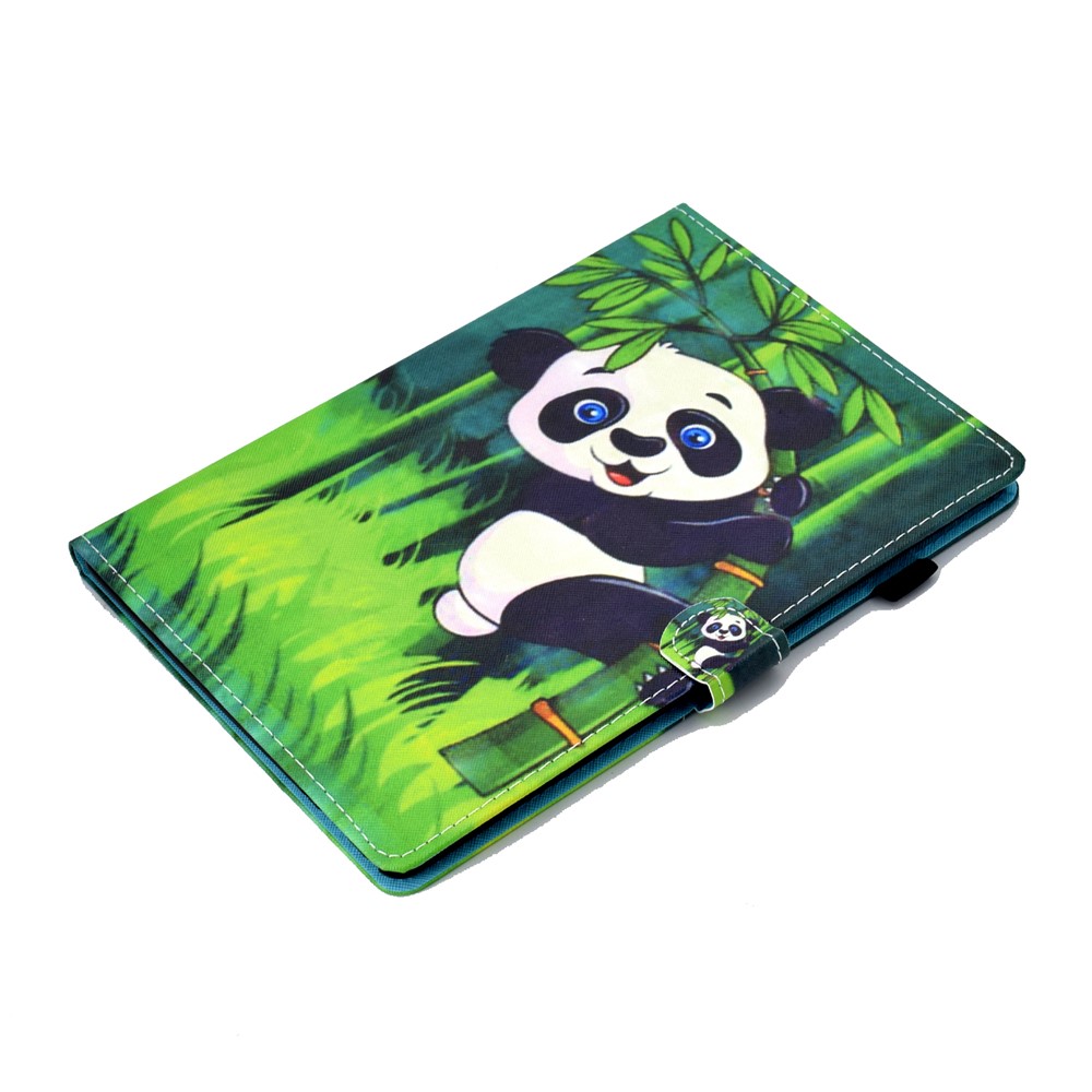 Modèle Impression du Support de Carte en Cuir Case de Tablette Pour Lenovo Tab M10 TB-X605F - Panda D'escalade