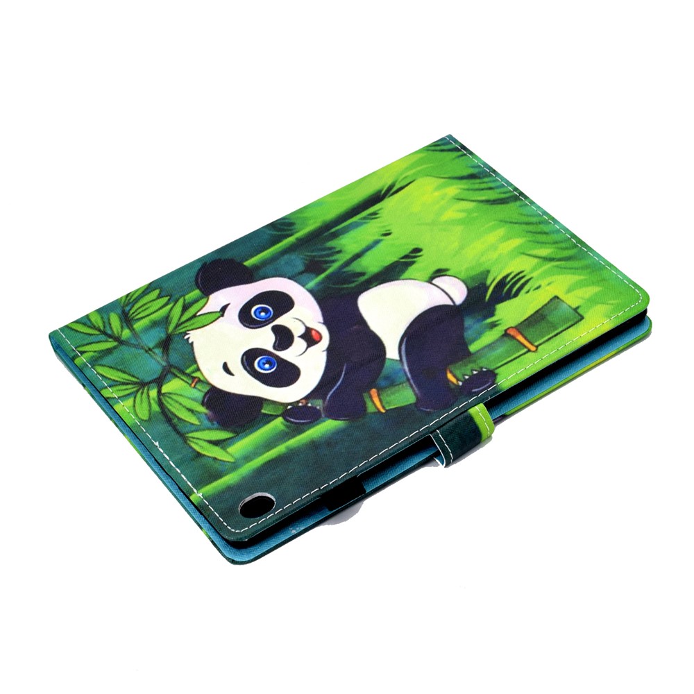 Pattern Printing Leather Card Holder Tablet Case for Lenovo Tab M10 TB-X605F - Climbing Panda-6