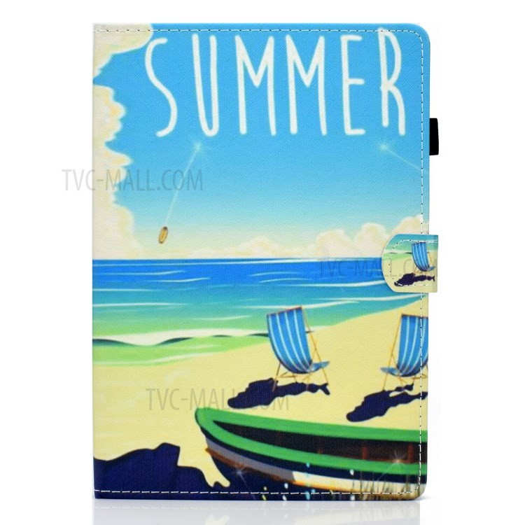 Pattern Printing Leather Card Holder Tablet Case for Lenovo Tab M10 TB-X605F - Summer Seaside-2