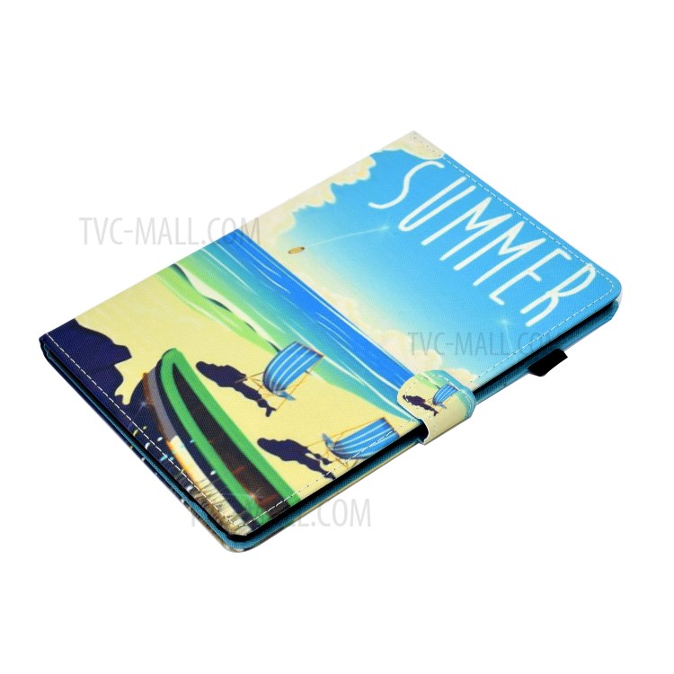 Pattern Printing Leather Card Holder Tablet Case for Lenovo Tab M10 TB-X605F - Summer Seaside-5