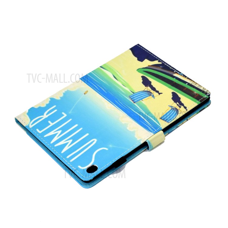 Pattern Printing Leather Card Holder Tablet Case for Lenovo Tab M10 TB-X605F - Summer Seaside-6