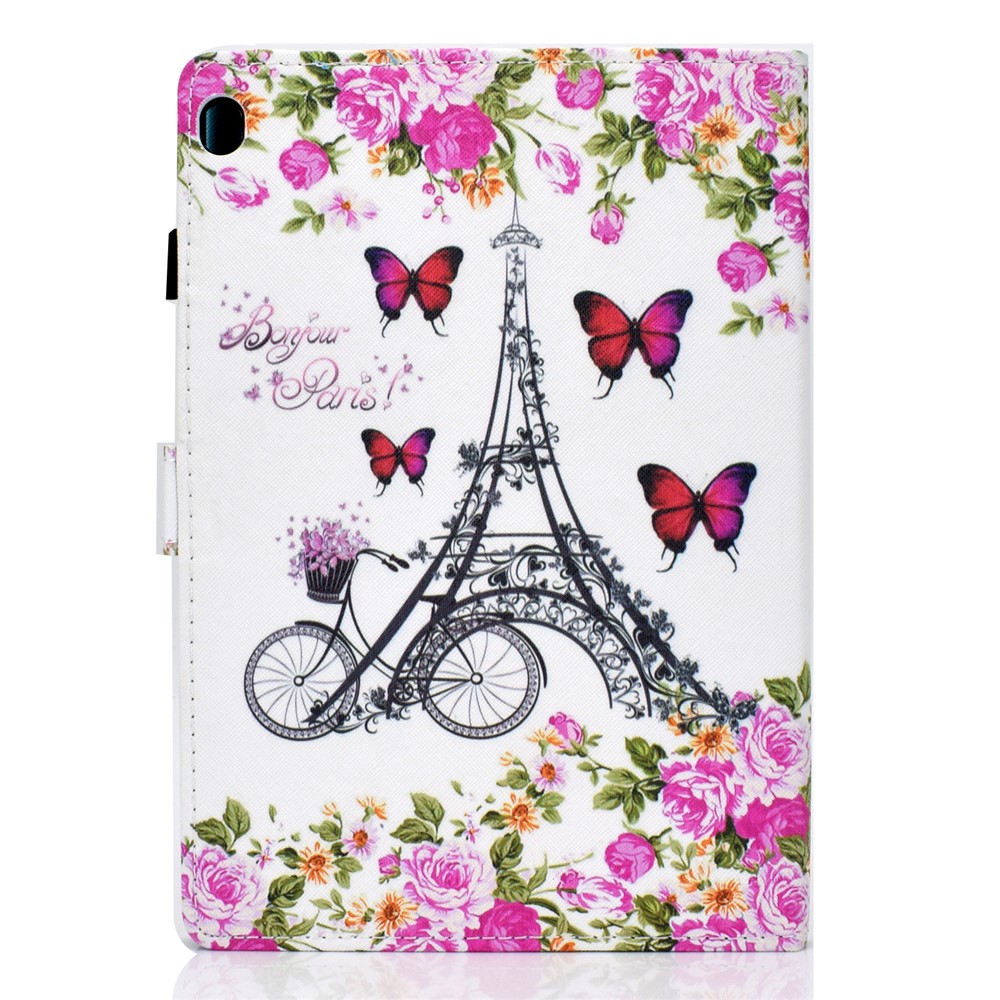 Pattern Printing Leather Card Holder Tablet Case for Lenovo Tab M10 TB-X605F - Eiffel Tower-3